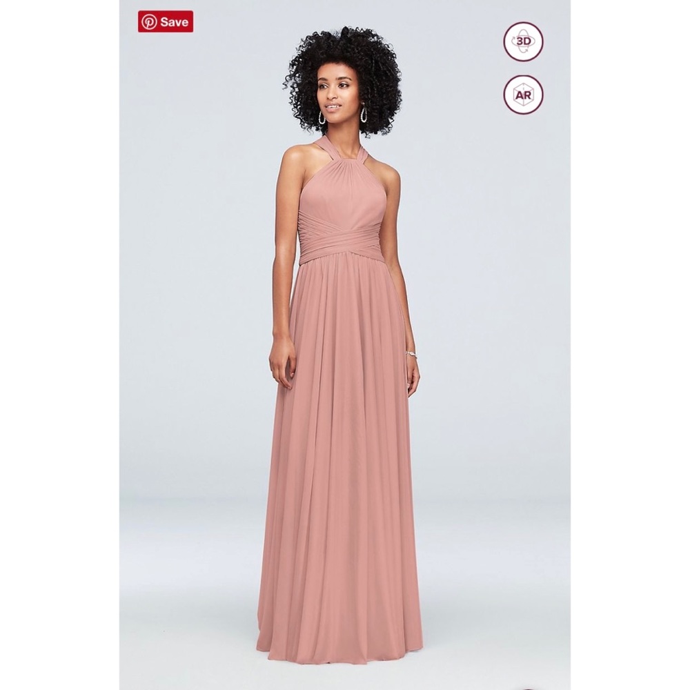 David’s Bridal High-Neck Mesh Bridesmaid Dress
